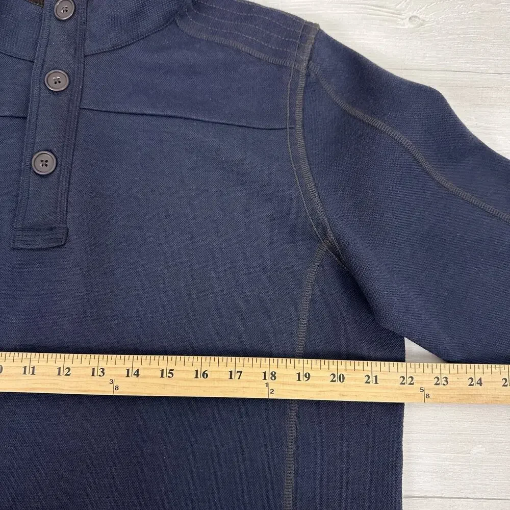 Carbon2Cobalt‎ Pullover Henley Sweatshirt Men Size Medium Navy Casual Preppy